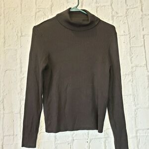 DIVIDED BY H&M Black Ribbed Turtleneck Top Medium